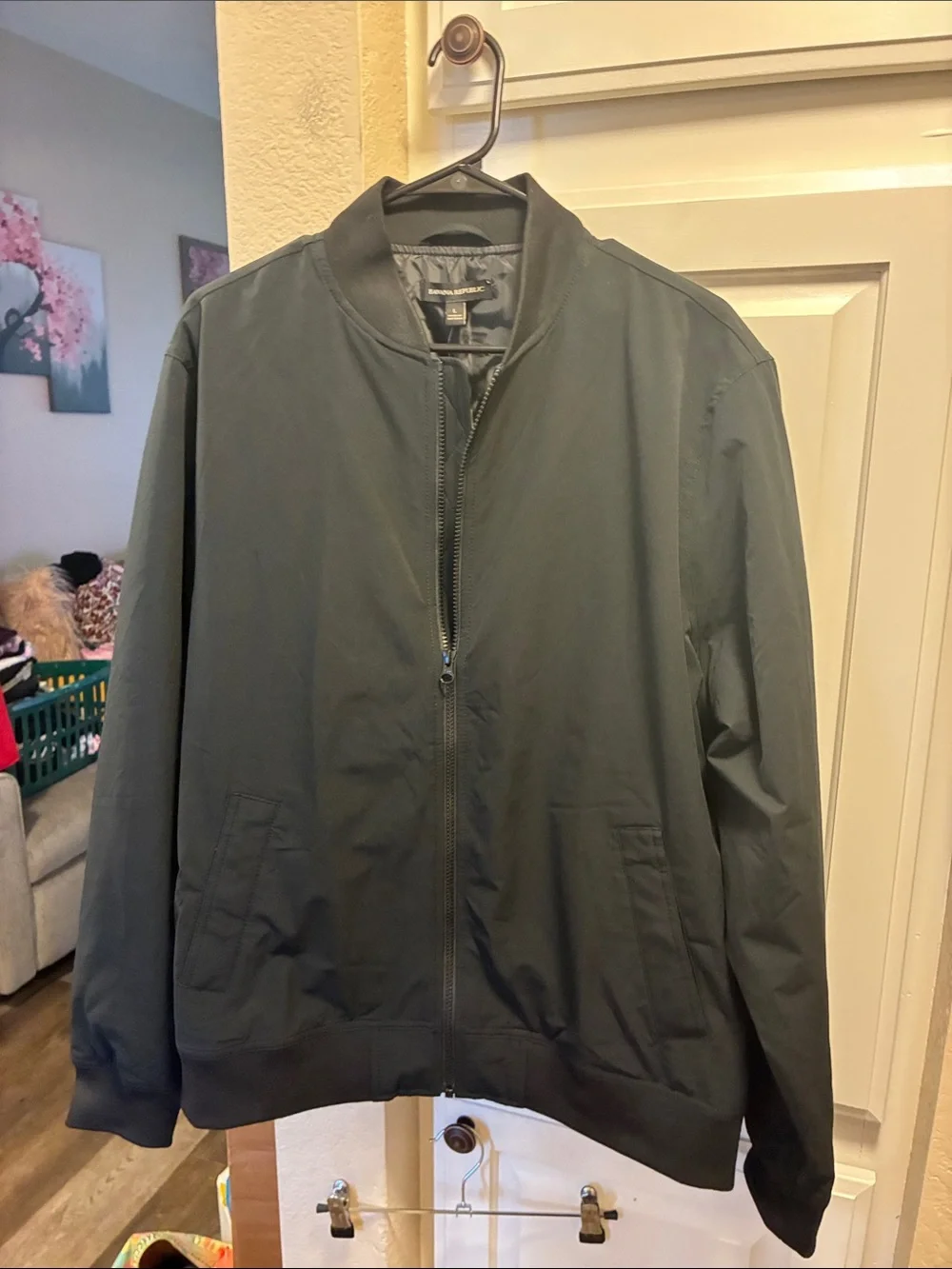 Men’s Banana Republic black Full-Zip Bomber Jacket NWT